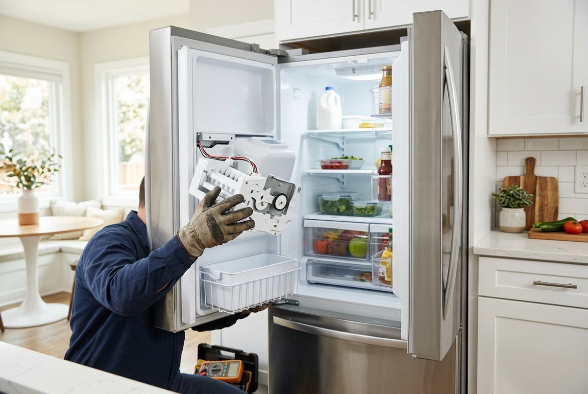 Ice Maker Repair technician at work